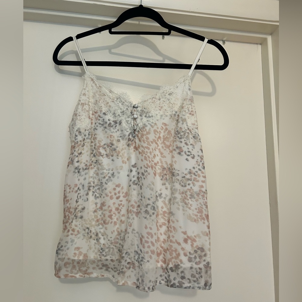 Abercrombie & Fitch White and Tan Camisole